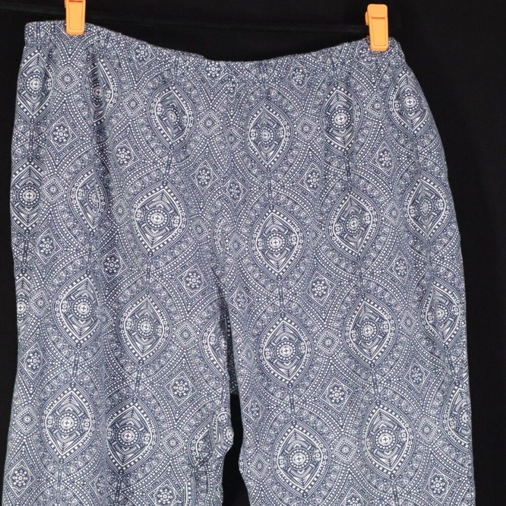 Women Within Blue/White Leggings Size 2X Petite (26/28)